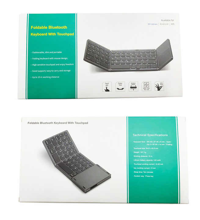 Foldable Bluetooth Keyboard with Touchpad